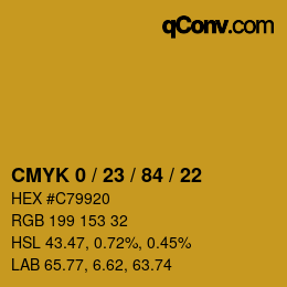 Color code: CMYK 0 / 23 / 84 / 22 | qconv.com