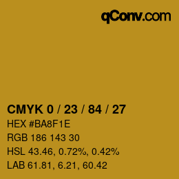 Color code: CMYK 0 / 23 / 84 / 27 | qconv.com