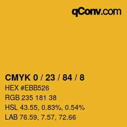 カラーコード: CMYK 0 / 23 / 84 / 8 | qconv.com