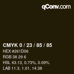 Color code: CMYK 0 / 23 / 85 / 85 | qconv.com