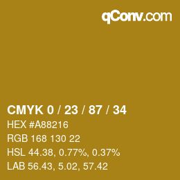 Color code: CMYK 0 / 23 / 87 / 34 | qconv.com
