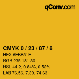Color code: CMYK 0 / 23 / 87 / 8 | qconv.com