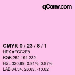 Farbcode: CMYK 0 / 23 / 8 / 1 | qconv.com