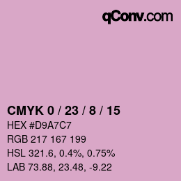 カラーコード: CMYK 0 / 23 / 8 / 15 | qconv.com