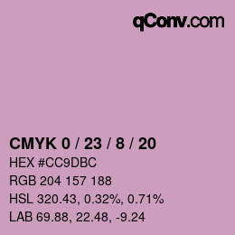 Color code: CMYK 0 / 23 / 8 / 20 | qconv.com