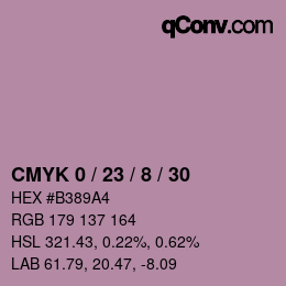 Color code: CMYK 0 / 23 / 8 / 30 | qconv.com