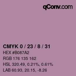 Color code: CMYK 0 / 23 / 8 / 31 | qconv.com