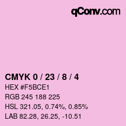 Farbcode: CMYK 0 / 23 / 8 / 4 | qconv.com