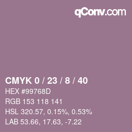 Código de color: CMYK 0 / 23 / 8 / 40 | qconv.com