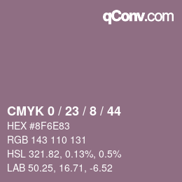 Color code: CMYK 0 / 23 / 8 / 44 | qconv.com