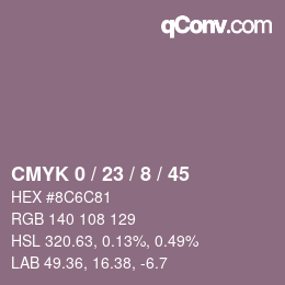 Color code: CMYK 0 / 23 / 8 / 45 | qconv.com