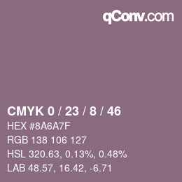 Color code: CMYK 0 / 23 / 8 / 46 | qconv.com