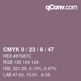 Color code: CMYK 0 / 23 / 8 / 47 | qconv.com