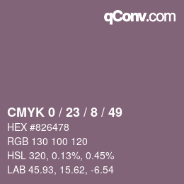 Color code: CMYK 0 / 23 / 8 / 49 | qconv.com