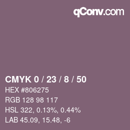 Color code: CMYK 0 / 23 / 8 / 50 | qconv.com