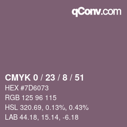 Color code: CMYK 0 / 23 / 8 / 51 | qconv.com