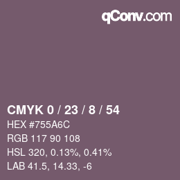 Color code: CMYK 0 / 23 / 8 / 54 | qconv.com