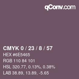 Color code: CMYK 0 / 23 / 8 / 57 | qconv.com