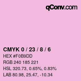 カラーコード: CMYK 0 / 23 / 8 / 6 | qconv.com