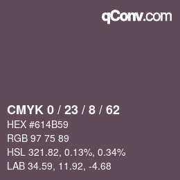 Color code: CMYK 0 / 23 / 8 / 62 | qconv.com