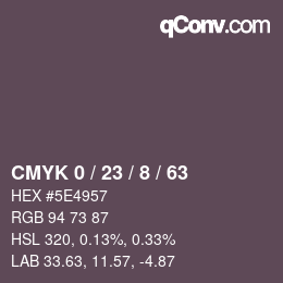 Color code: CMYK 0 / 23 / 8 / 63 | qconv.com