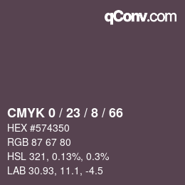 Color code: CMYK 0 / 23 / 8 / 66 | qconv.com