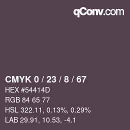 Color code: CMYK 0 / 23 / 8 / 67 | qconv.com