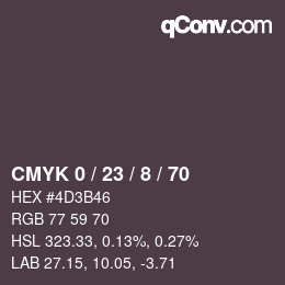 Color code: CMYK 0 / 23 / 8 / 70 | qconv.com