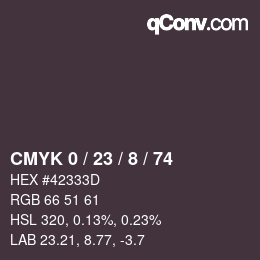 Color code: CMYK 0 / 23 / 8 / 74 | qconv.com