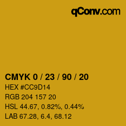 Color code: CMYK 0 / 23 / 90 / 20 | qconv.com