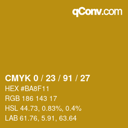 Color code: CMYK 0 / 23 / 91 / 27 | qconv.com