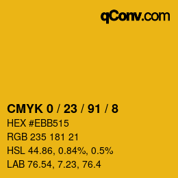 Color code: CMYK 0 / 23 / 91 / 8 | qconv.com