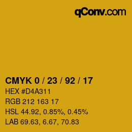 Color code: CMYK 0 / 23 / 92 / 17 | qconv.com