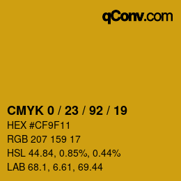 Color code: CMYK 0 / 23 / 92 / 19 | qconv.com