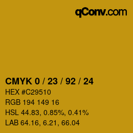 Color code: CMYK 0 / 23 / 92 / 24 | qconv.com