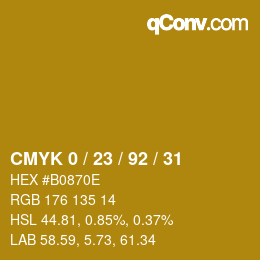 Color code: CMYK 0 / 23 / 92 / 31 | qconv.com