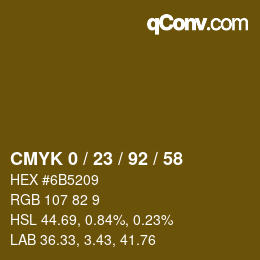 颜色代码: CMYK 0 / 23 / 92 / 58 | qconv.com