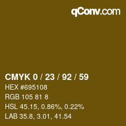 颜色代码: CMYK 0 / 23 / 92 / 59 | qconv.com
