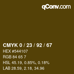 Color code: CMYK 0 / 23 / 92 / 67 | qconv.com