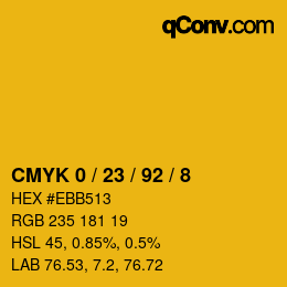 Color code: CMYK 0 / 23 / 92 / 8 | qconv.com