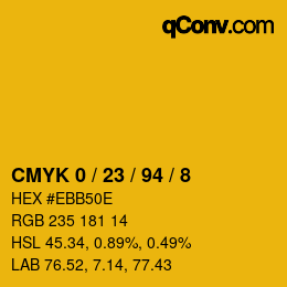 Color code: CMYK 0 / 23 / 94 / 8 | qconv.com