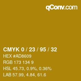 Color code: CMYK 0 / 23 / 95 / 32 | qconv.com
