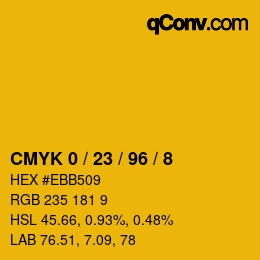 Color code: CMYK 0 / 23 / 96 / 8 | qconv.com