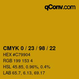 Color code: CMYK 0 / 23 / 98 / 22 | qconv.com