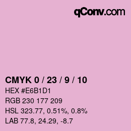 颜色代码: CMYK 0 / 23 / 9 / 10 | qconv.com