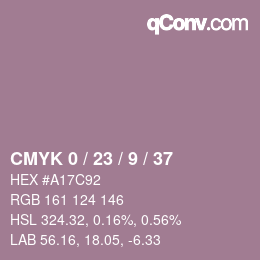 Color code: CMYK 0 / 23 / 9 / 37 | qconv.com