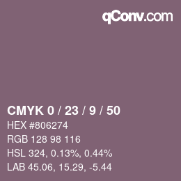 Color code: CMYK 0 / 23 / 9 / 50 | qconv.com