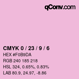 カラーコード: CMYK 0 / 23 / 9 / 6 | qconv.com