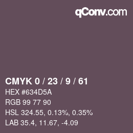 カラーコード: CMYK 0 / 23 / 9 / 61 | qconv.com