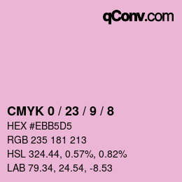 カラーコード: CMYK 0 / 23 / 9 / 8 | qconv.com